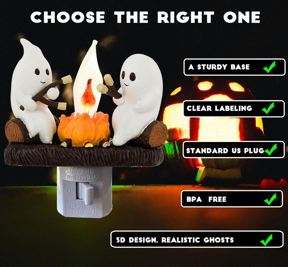 🎃👻💀 Halloween Ghost Campfire Nightlight✨