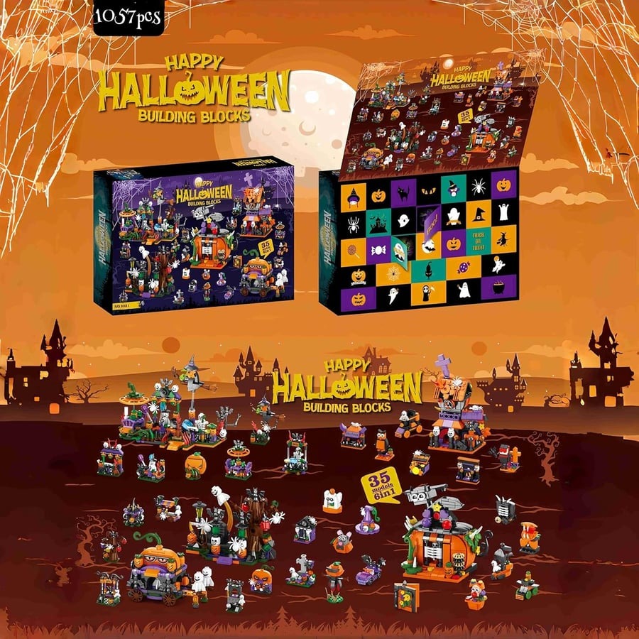 🎃Halloween Advent Calendar - DIY Building Blocks Assembly Kits