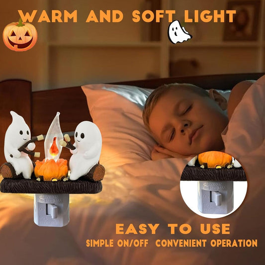 🎃👻💀 Halloween Ghost Campfire Nightlight✨