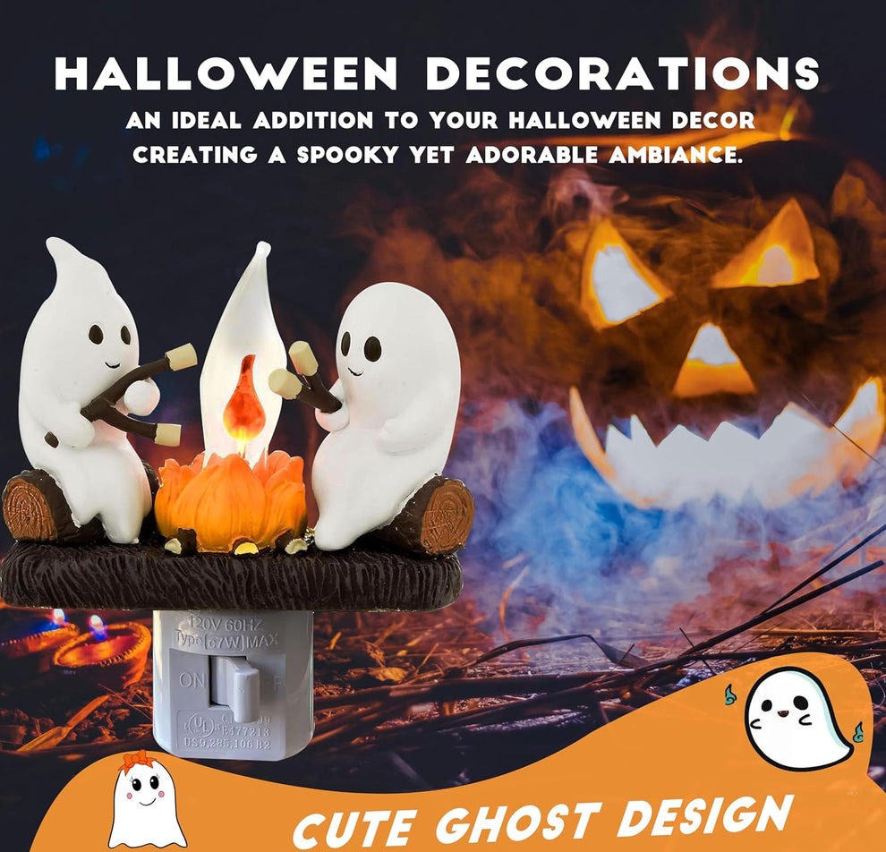 🎃👻💀 Halloween Ghost Campfire Nightlight✨