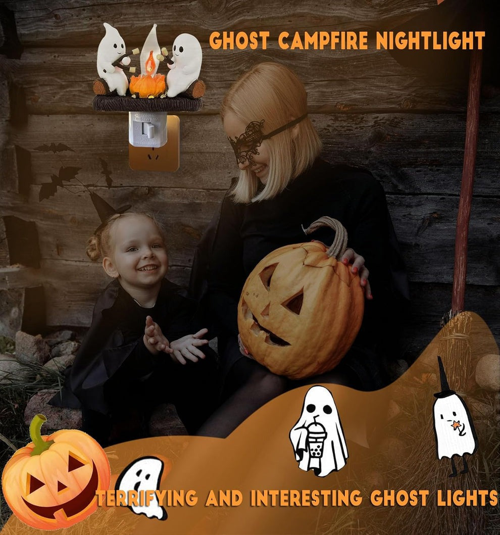 🎃👻💀 Halloween Ghost Campfire Nightlight✨