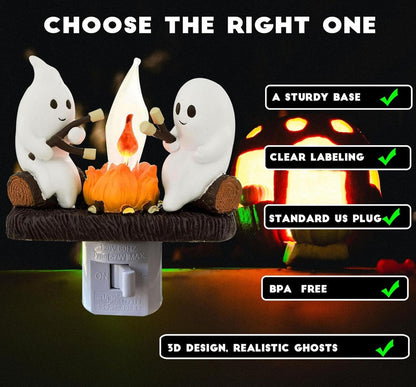🎃👻💀 Halloween Ghost Campfire Nightlight✨