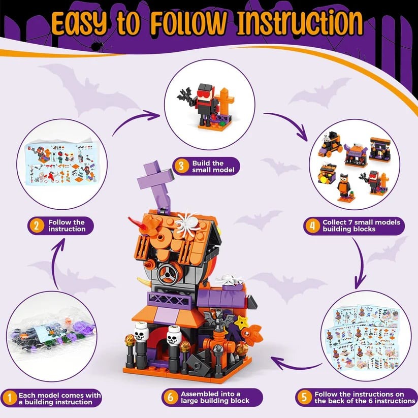 🎃Halloween Advent Calendar - DIY Building Blocks Assembly Kits