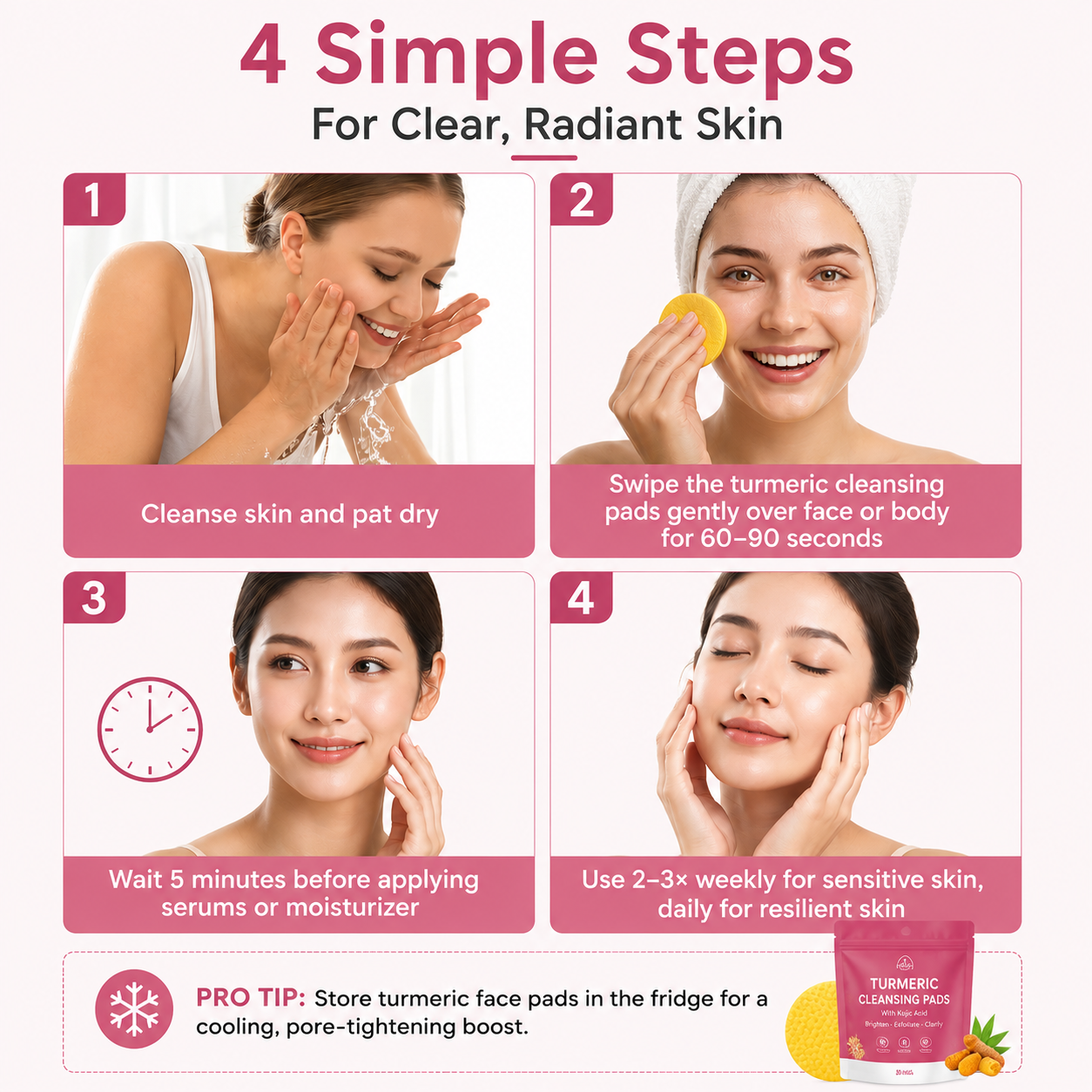 Soloria™ Brightening Turmeric & Kojic Acid Pads (30 Pads)