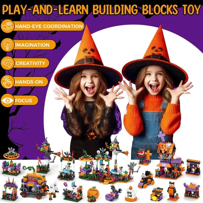 🎃Halloween Advent Calendar - DIY Building Blocks Assembly Kits